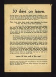 German propaganda leaflet - "30 days on leave"; 5086