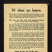 German propaganda leaflet - "30 days on leave"; 5086
