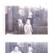 3 copy photographs, Guards at Eden Camp, Lt F K Lewis, 2nd from right, bottom row in group, individual on other 2 with wife and puppy, in Guards compound huts. ; 54440