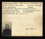 German P.O.W. record card - Johann Welter - Rumanian - Dob 04/09/1902; 6643