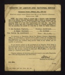 Letter - employment schedule - Norman Taylor - Bevin boy at Horden training centre - 31/04/1944; 31/01/1944; 6129 Letter - employment schedule - Norman Taylor - Bevin boy at Horden training centre - 31/04/1944; 31/01/1944; 6129