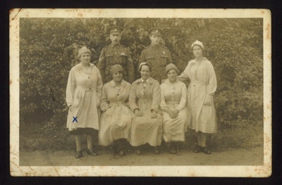 Original photos - Annie stothart - UK based nurse. WW1. with nursing staff and soldiers. medical R.A.M.C. S.A.R.b; 62998
