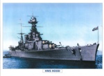 Colour photograph & technical details - "H.M.S. Hood" - battle cruiser; 36454