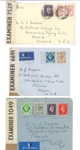 Post war envelopes (4) & post card (1) - with various Queen Elizabeth II stamps & franks - post 1953; 37034