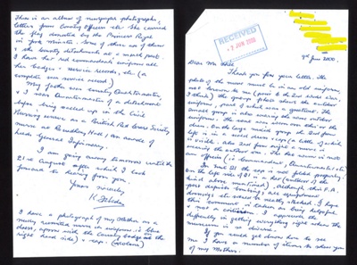 Information re:nurses uniforms & mistakes on site relating to nursing displays; 34604