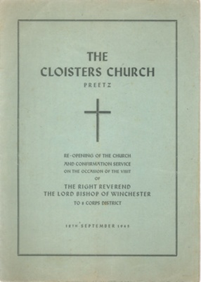 Memorial programme - "The Cloisters Church - Preetz" - 12/09/1945; 12/09/1945; 38444