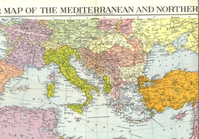 Map - "Daily Telegraph" war map no: 5 - the Mediterranean and northern Africa - June 1940; 1/06/1940; 5106 Map - "Daily Telegraph" war map no: 5 - the Mediterranean and northern Africa - June 1940; 1/06/1940; 5106