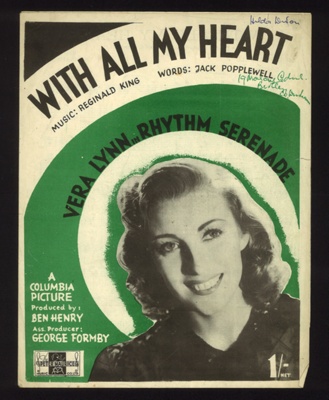 Sheet Music -"With All My Heart" by Reginald King & Jack Popplewell; 9108
