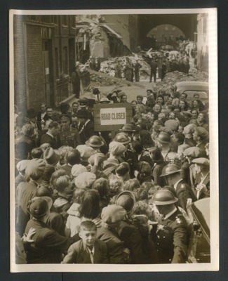 Official copyrighted war photographs (6) - undated and untitled - mostly general bomb damage/Royal visits to bomb sites; 56587