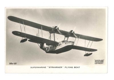 Photograph - "Supermarine stranraer" flying boat; 36544 Photograph - "Supermarine stranraer" flying boat; 36544