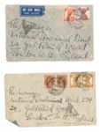 Air mail envelopes (2) - from "Daksihnbhaq" in India - 15/01/1942; 15/01/1942; 37027