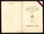 Menu- Royal Engineers- Christmas 1945, Heliopolis, Egypt addressed to a 'Miss Ivy Thorpe'; 78846 Menu- Royal Engineers- Christmas 1945, Heliopolis, Egypt addressed to a 'Miss Ivy Thorpe'; 78846