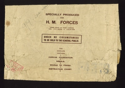 Linen bag - "Art needlework bag" by Penelope - specially produced for H.M. Forces; 5820