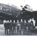 Copy of photograph - 158 squadron R.A.F. Halifax bomber "Friday the 13th" with pilot "Dumbo" Smith and first crew - April 1944 - (copy in hut 26); 1/04/1944; 36810