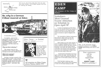 Documentation relating to Early history of Eden Camp and creation of the museum, includes press cuttings and Eden Camp History; 56924