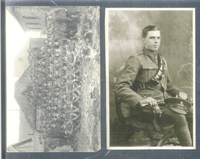 Copies (2) of photographs & service details re: Gnr George Thomas Clark 200858 R.A. - (one copy of photograph in hut 11); 37398 Copies (2) of photographs & service details re: Gnr George Thomas Clark 200858 R.A. - (one copy of photograph in hut 11); 37398