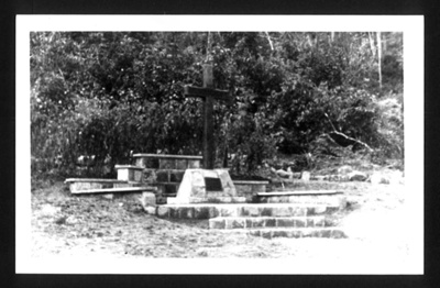 Photograph - Royal Norfolk memorial to the fallen at the battle of Kohima 1944 - built by the Royal Norfolk's pioneers; 1/03/1944; 6281