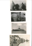 Photographs (4) - convoy under air attack (2) & unidentified R.N. warships (2) (one a cruiser & the other a battleship); 34876 Photographs (4) - convoy under air attack (2) & unidentified R.N. warships (2) (one a cruiser & the other a battleship); 34876