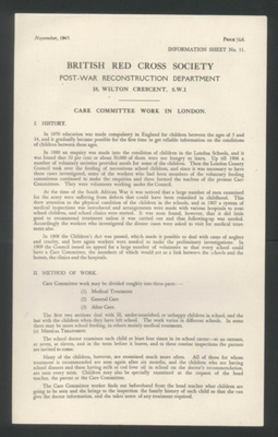 Information sheets (22) - British Red Cross Society nos: 11-32 - November 1943 to February 1946; 1/11/1943; 34465