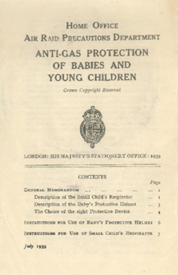 Leaflet - Anti-Gas Protection Of Babies And Young Children - Home Office Air Raid Precautions Department; 83736