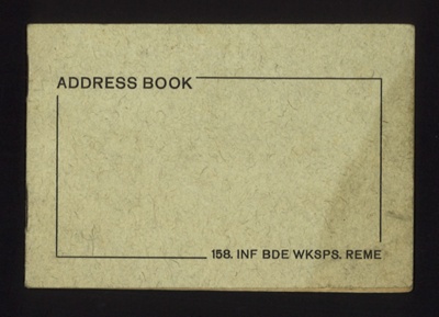 Address book - 158 Infantry Brigade workshops - R.E.M.E.; 5005