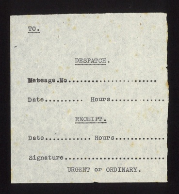 Home Guard message despatch and receipt dockets; 5592 Home Guard message despatch and receipt dockets; 5592