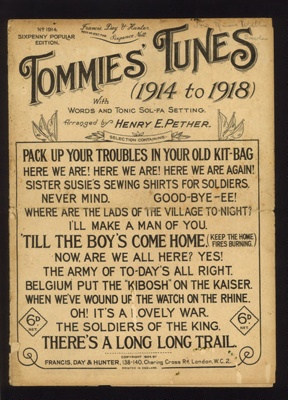 Sheet music book - "Tommies' tunes (1914-1918)" - 1924 songbook; 1/01/1924; 6325