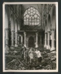 Official copyrighted war photograph- 14th September 1940- wedding ceremony in church wrecked by bombs; 56536