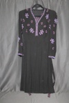 Ladies 2 piece - dress & jacket. black with pink and blue beading detail; 75267