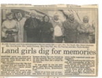Press cutting - "Land girls Dig for Memories" - former Land Army girls in Leicester; 36535 Press cutting - "Land girls Dig for Memories" - former Land Army girls in Leicester; 36535