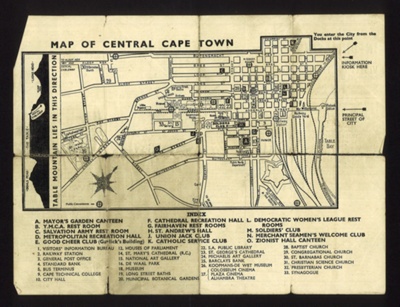 Map - central Cape Town - South Africa - wartime; 5399
