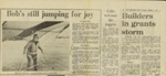 Press cutting - "Bob's still jumping for joy" - Bob Robinson - picture also in hut 22 - forces reunion - ex P.O.W.; 2228 Press cutting - "Bob's still jumping for joy" - Bob Robinson - picture also in hut 22 - forces reunion - ex P.O.W.; 2228