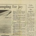 Press cutting - "Bob's still jumping for joy" - Bob Robinson - picture also in hut 22 - forces reunion - ex P.O.W.; 2228