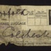 Delivered luggage label (white) - L.M.S. railway - "Colchester"; 9784