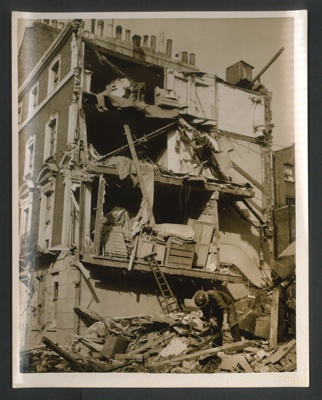 Official copyrighted war photograph- 20th October 1940- demolished house in London; 56552