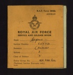 R.A.F. form 3810A - service and release book - Sgt A. Calvert - 16/07/1946 to 15/07/1950; 15/07/1950; 2688