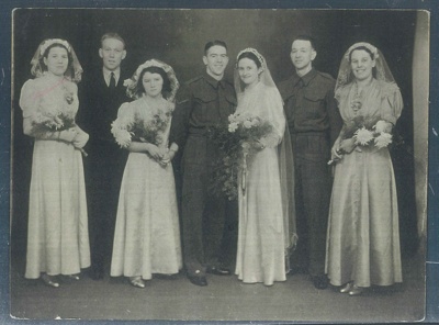 Copy of wedding photograph - L/Cpl N.S. Fryer & wife Doreen; 36504 Copy of wedding photograph - L/Cpl N.S. Fryer & wife Doreen; 36504