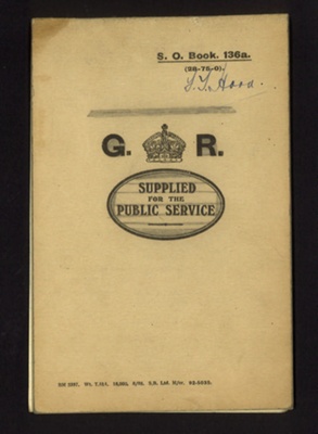 Note book - manuscript extracts from "ABC of A.R.P" - belonged to "F.T. Hood"; 13124