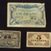 Bank notes (3) - French currency 1917 - 5 cents (1) - 25 cents (1) - un franc (1); 1/01/1917; 7610