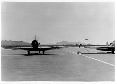  AT-6 Harvard/Texan Advanced Trainers on the Apron at falcon Field - 1941-45; 84043