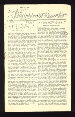 German P.O.W. Camp Newsletter - "Der Stacheldraht Reporter" - P.O.W. Camp 777 - 05/10/1946; 5/10/1946; 2355