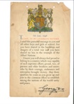 Certificate - "Today as we celebrate Victory" - 08/06/1946 - message to school children from King George VI; 35968