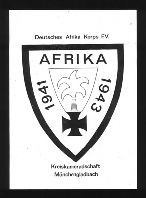 Photocopy of plaque - "Deutsches Afrika Korps 1941/43"; 10437 Photocopy of plaque - "Deutsches Afrika Korps 1941/43"; 10437