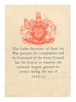 38276 - certificate of campaign stars, clasps  & medals d261 (1)