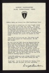 Photocopy of letter - from Dwight Eisenhower to all members of the Allied Expeditionary Force re: final push - 1944; 1/01/1944; 5581 Photocopy of letter - from Dwight Eisenhower to all members of the Allied Expeditionary Force re: final push - 1944; 1/01/1944; 5581