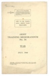Pamphlet - "Army Training Memorandum No: 34" - "War" - July 1940; 1/07/1940; 35370 Pamphlet - "Army Training Memorandum No: 34" - "War" - July 1940; 1/07/1940; 35370
