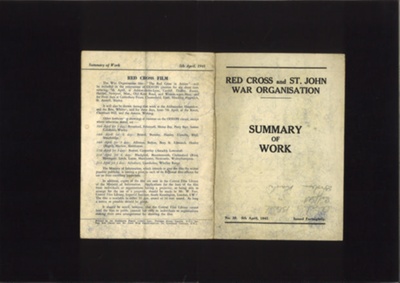 Magazine - "Summary of work" - Red Cross & St. John war organisation - 05/04/1941; 5/04/1941; 6868