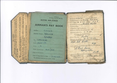 R.A.F. airman's service and pay book (blue) - W.E. Cooke 1082828 - 17/12/1940; 17/12/1940; 34710 R.A.F. airman's service and pay book (blue) - W.E. Cooke 1082828 - 17/12/1940; 17/12/1940; 34710