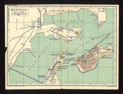 Italian map - Massaua - Eritrea (Ethiopia) - circa 1940s; 6143