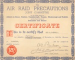 Air Raid Precaution Certificate; 83715